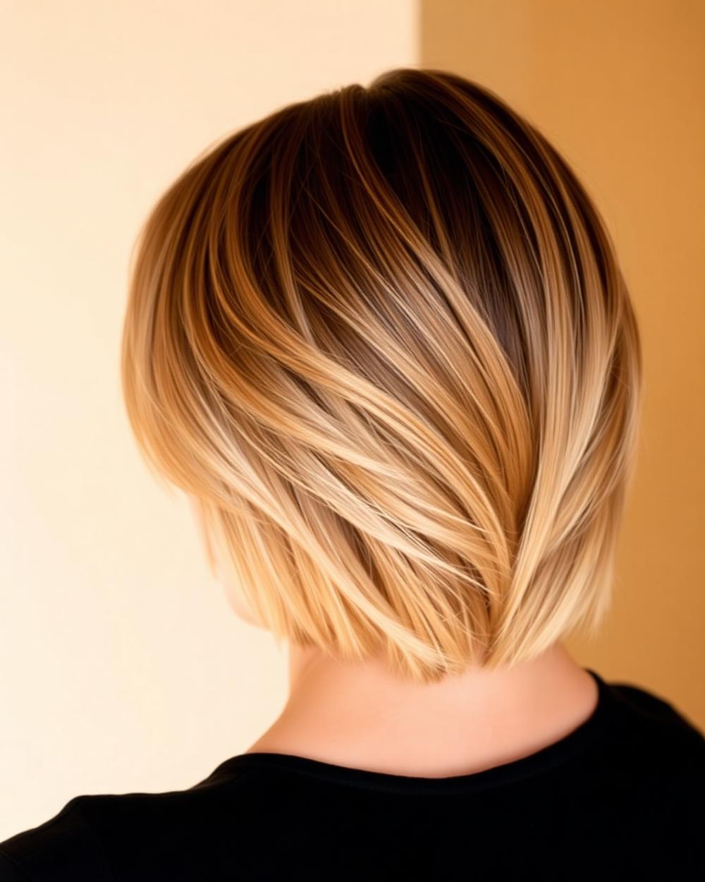 Layered bob haircut with soft movement