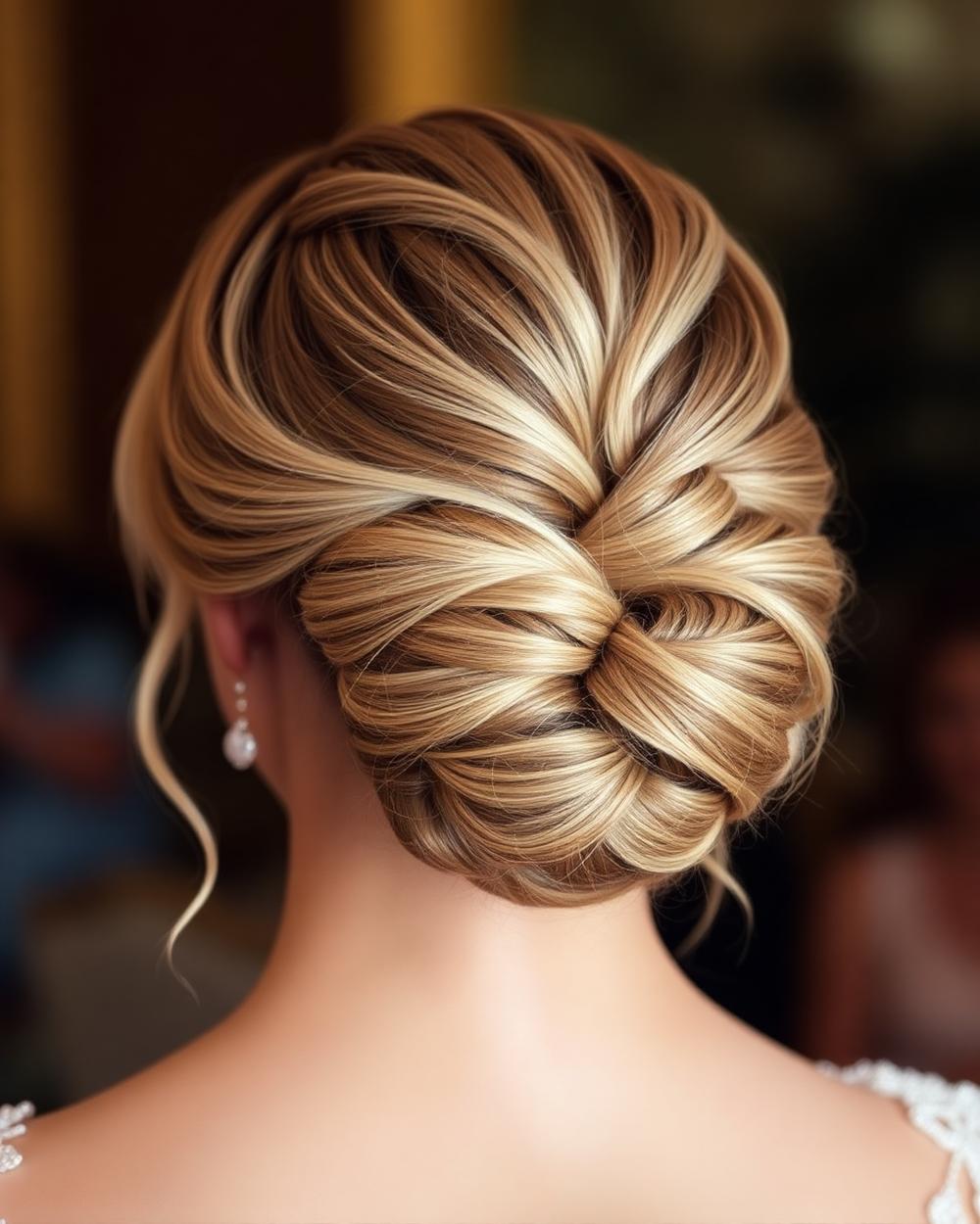 Elegant twisted updo styled for a special occasion
